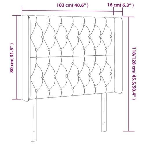 Uzglavlje s ušima svjetlosivo 103x16x118/128 cm od tkanine - Svjetlosiva 103 x 16 x 118/128 cm 1 Cijena