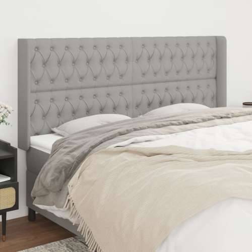 Uzglavlje s ušima svjetlosivo 203x16x118/128 cm od tkanine - Svjetlosiva 203 x 16 x 118/128 cm 1 Cijena