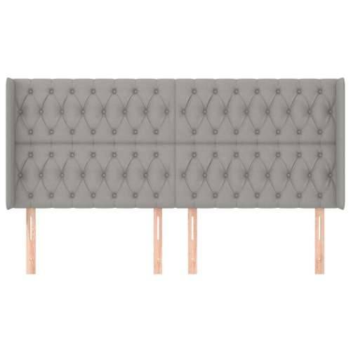 Uzglavlje s ušima svjetlosivo 203x16x118/128 cm od tkanine - Svjetlosiva 203 x 16 x 118/128 cm 1 Cijena