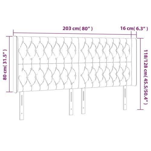 Uzglavlje s ušima svjetlosivo 203x16x118/128 cm od tkanine - Svjetlosiva 203 x 16 x 118/128 cm 1 Cijena