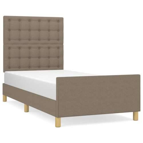 Okvir za krevet s uzglavljem smeđesivi 80x200 cm od tkanine - Sivo-smeđa 80 x 200 cm gumbi Cijena