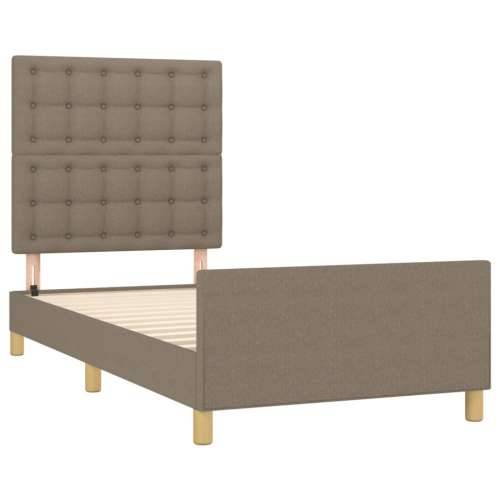 Okvir za krevet s uzglavljem smeđesivi 80x200 cm od tkanine - Sivo-smeđa 80 x 200 cm gumbi Cijena