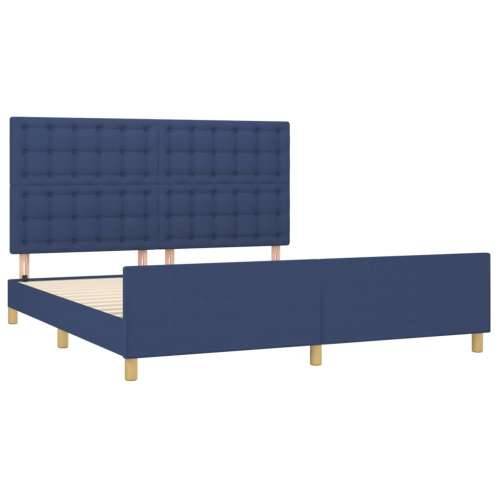 Okvir za krevet bez madraca plavi 160x200 cm od tkanine - Plava 160 x 200 cm gumbi Cijena