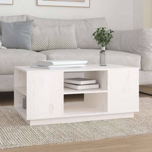 Stolić za kavu bijeli 90 x 49 x 40,5 cm od masivne borovine - Bijela 1 Cijena