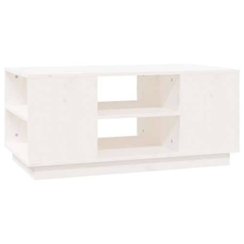 Stolić za kavu bijeli 90 x 49 x 40,5 cm od masivne borovine - Bijela 1 Cijena