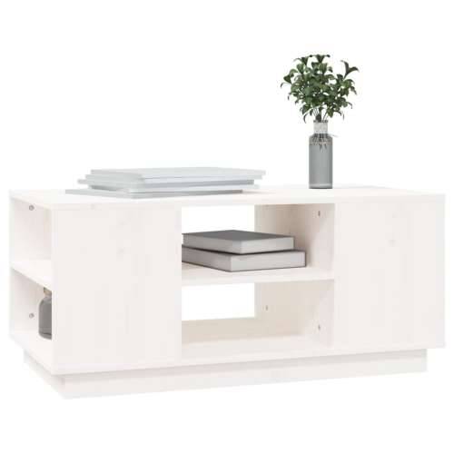Stolić za kavu bijeli 90 x 49 x 40,5 cm od masivne borovine - Bijela 1 Cijena