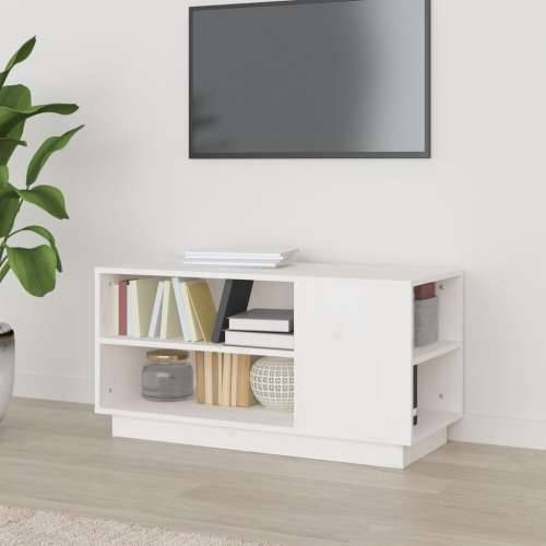 TV ormarić bijeli 80 x 35 x 40,5 cm od masivne borovine - Bijela 1 Cijena