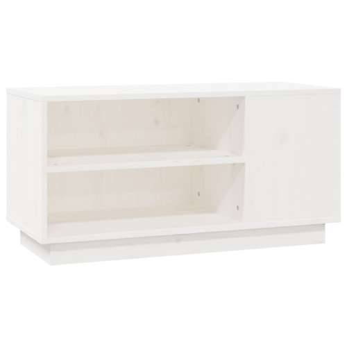 TV ormarić bijeli 80 x 35 x 40,5 cm od masivne borovine - Bijela 1 Cijena