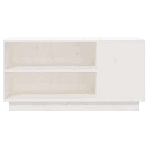 TV ormarić bijeli 80 x 35 x 40,5 cm od masivne borovine - Bijela 1 Cijena