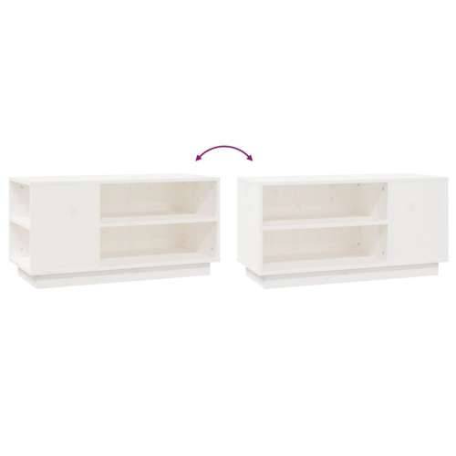 TV ormarić bijeli 80 x 35 x 40,5 cm od masivne borovine - Bijela 1 Cijena