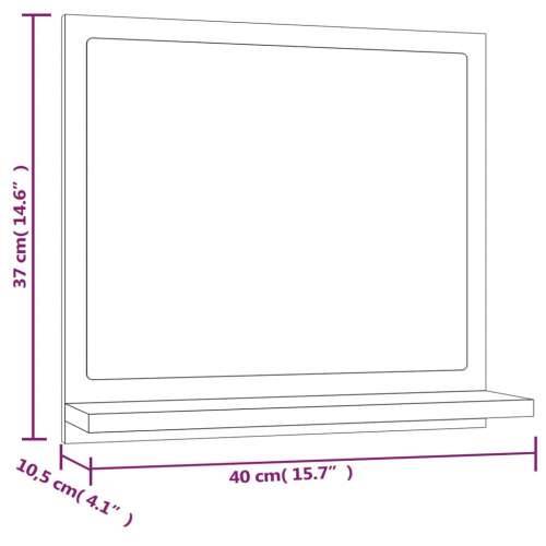 Kupaonsko ogledalo boja sivog hrasta 40 x 10,5x 37 cm drveno - Sivi hrast sonoma 40 x 10.5 x 37 cm 1 Cijena