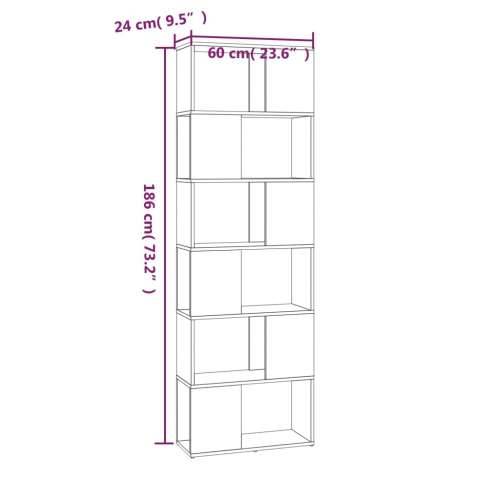 Ormarić za knjige / pregrada siva boja hrasta 60 x 24 x 186 cm - Sivi hrast sonoma 1 60 x 24 x 186 cm Cijena