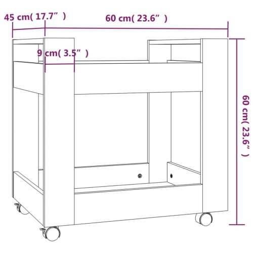 Kolica za radni stol boja hrasta 60x45x60 cm konstruirano drvo - sonoma hrast Cijena