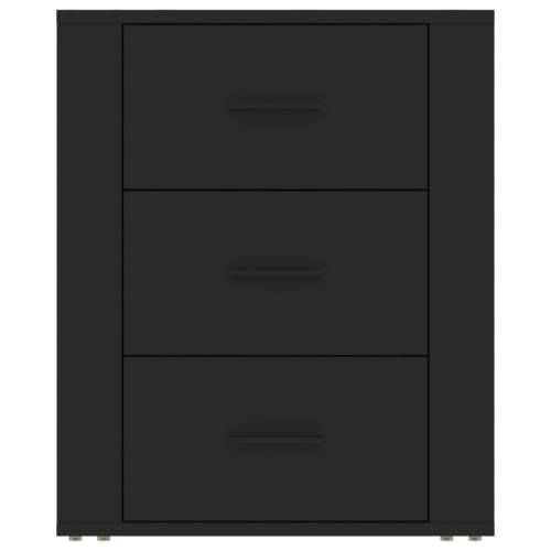Noćni ormarić crni 50 x 36 x 60 cm od konstruiranog drva - Crna 1 Cijena