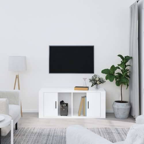 TV ormarić sjajni bijeli 100 x 35 x 40 cm od konstruiranog drva - Visoko sjajno bijela 1 Cijena