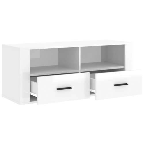 TV ormarić sjajni bijeli 100 x 35 x 40 cm od konstruiranog drva - Visoko sjajno bijela 1 Cijena