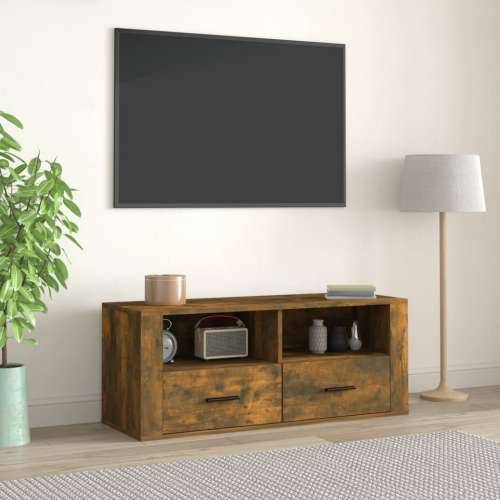 TV ormarić boja dimljenog hrasta 100x35x40 cm konstruirano drvo - Dimljeni hrast 1 Cijena