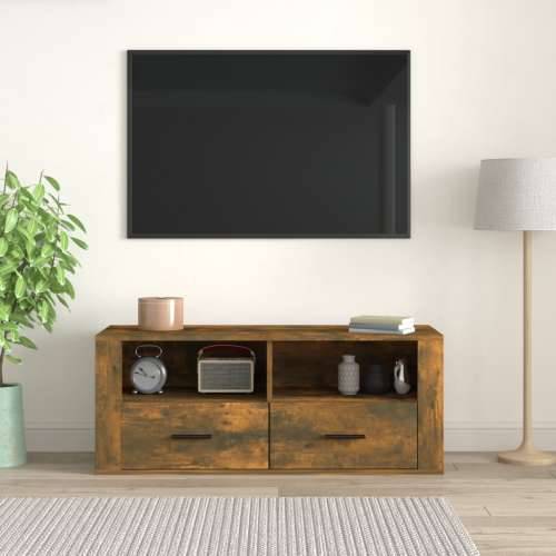 TV ormarić boja dimljenog hrasta 100x35x40 cm konstruirano drvo - Dimljeni hrast 1 Cijena