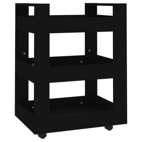Kuhinjska kolica crna 60 x 45 x 80 cm od konstruiranog drva Cijena