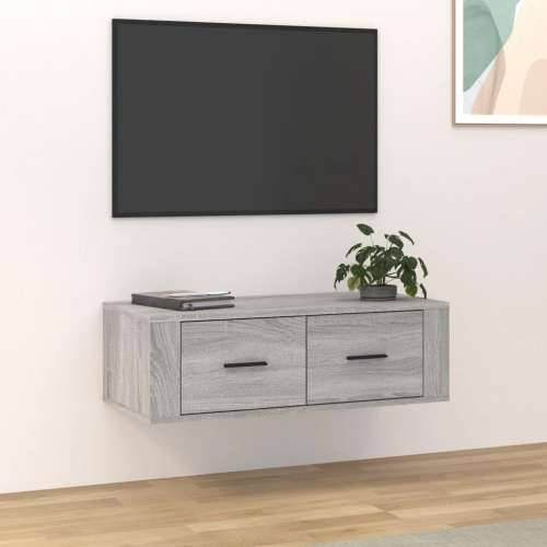 Viseći TV ormarić boja hrasta 80x36x25 cm od konstruiranog drva - Sivi hrast sonoma 1 Cijena