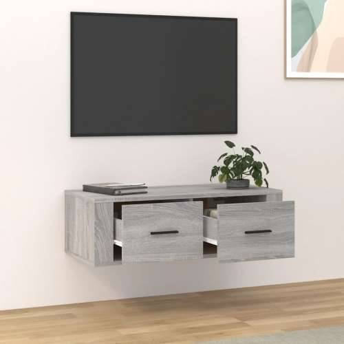Viseći TV ormarić boja hrasta 80x36x25 cm od konstruiranog drva - Sivi hrast sonoma 1 Cijena