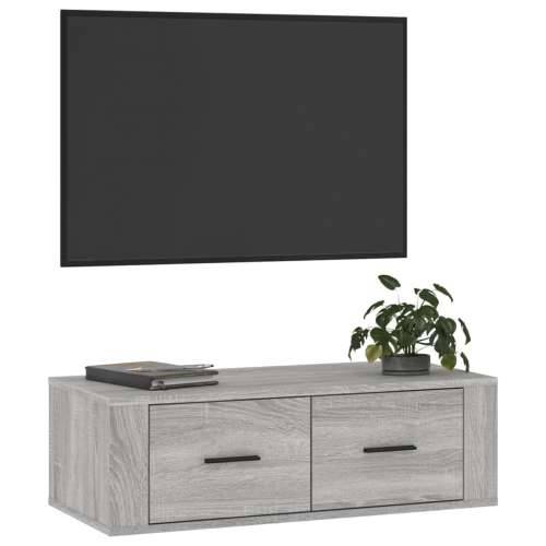 Viseći TV ormarić boja hrasta 80x36x25 cm od konstruiranog drva - Sivi hrast sonoma 1 Cijena