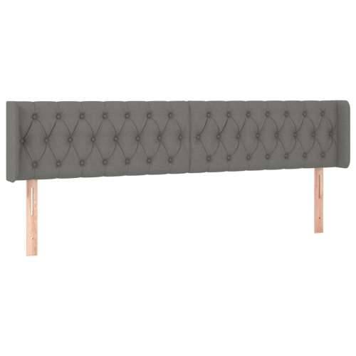 Uzglavlje s ušima tamnosivo 183x16x78/88 cm od tkanine - Tamno siva 183 x 16 x 78/88 cm 1 Cijena