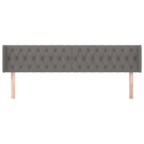 Uzglavlje s ušima tamnosivo 183x16x78/88 cm od tkanine - Tamno siva 183 x 16 x 78/88 cm 1 Cijena
