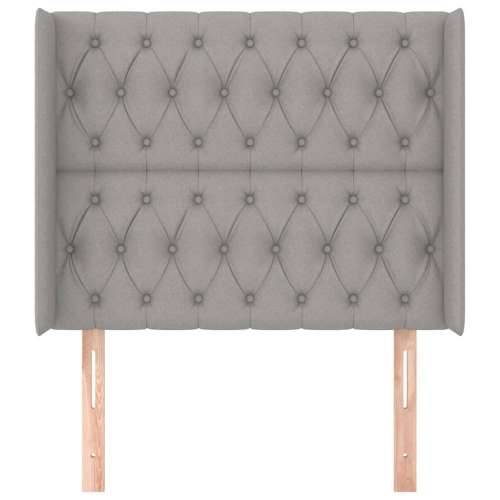 Uzglavlje s ušima svjetlosivo 93x16x118/128 cm od tkanine - Svjetlosiva 93 x 16 x 118/128 cm 1 Cijena