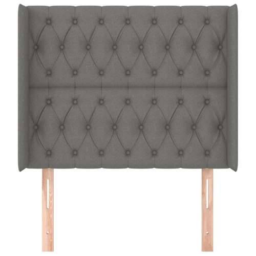 Uzglavlje s ušima tamnosivo 93x16x118/128 cm od tkanine - Tamno siva 93 x 16 x 118/128 cm 1 Cijena