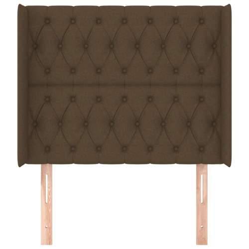 Uzglavlje s ušima tamnosmeđe 103x16x118/128 cm od tkanine - Tamno smeđa 103 x 16 x 118/128 cm 1 Cijena