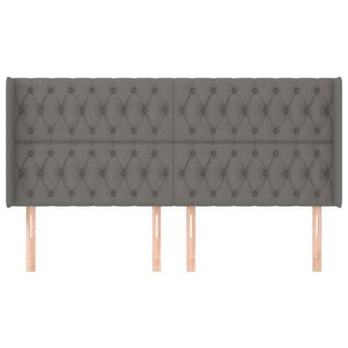 Uzglavlje s ušima tamnosivo 183x16x118/128 cm od tkanine - Tamno siva 183 x 16 x 118/128 cm 1 Cijena