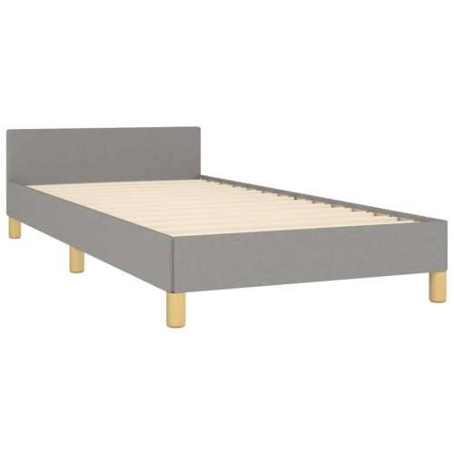 Okvir kreveta bez madraca svjetlosivi 90x200 cm od tkanine - Svjetlosiva 90 x 200 cm Dizajn s gumbima Cijena