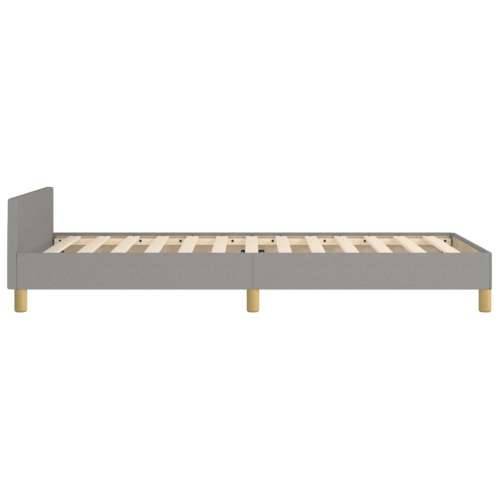 Okvir kreveta bez madraca svjetlosivi 90x200 cm od tkanine - Svjetlosiva 90 x 200 cm Dizajn s gumbima Cijena