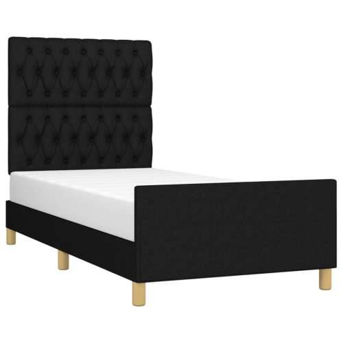 Okvir za krevet bez madraca crni 90x200cm od tkanine - Crna 90 x 200 cm Dizajn s gumbima Cijena