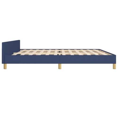 Okvir za krevet s uzglavljem plavi 200 x 200 cm od tkanine - Plava 200 x 200 cm Dizajn s gumbima Cijena