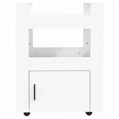 Kuhinjska kolica bijela 60 x 45 x 80 cm od konstruiranog drva Cijena