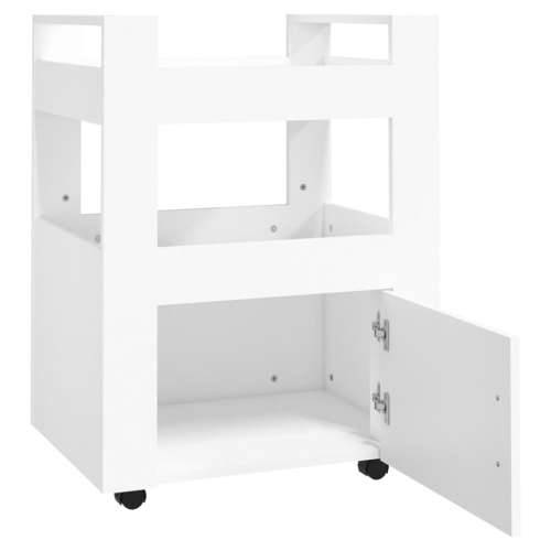 Kuhinjska kolica bijela 60 x 45 x 80 cm od konstruiranog drva Cijena