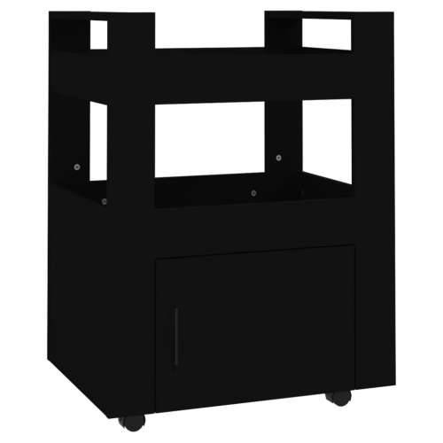 Kuhinjska kolica crna 60 x 45 x 80 cm od konstruiranog drva - Crna Cijena