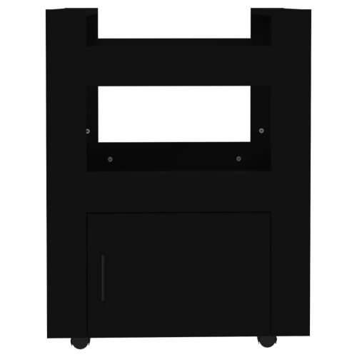 Kuhinjska kolica crna 60 x 45 x 80 cm od konstruiranog drva - Crna Cijena