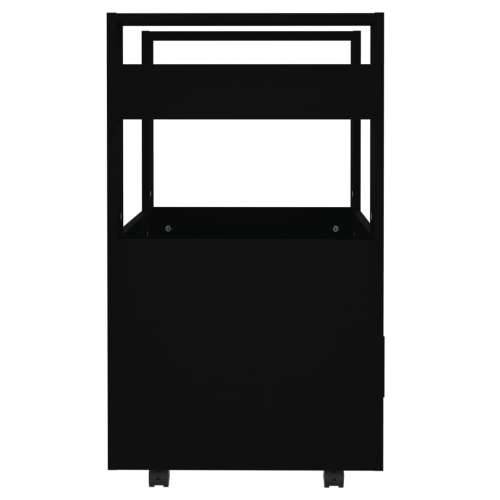 Kuhinjska kolica crna 60 x 45 x 80 cm od konstruiranog drva - Crna Cijena