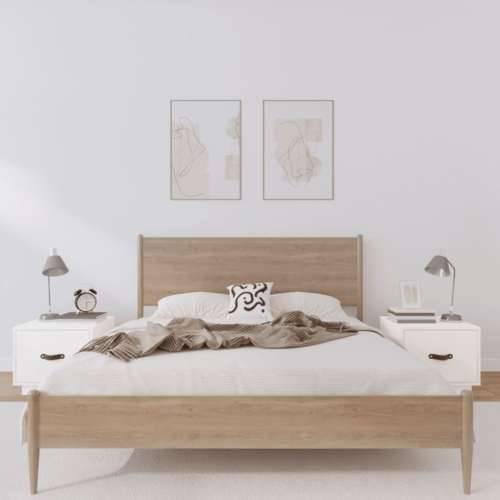 Noćni ormarići 2 kom bijeli 40 x 34 x 35 cm od masivne borovine - Bijela 2 Cijena