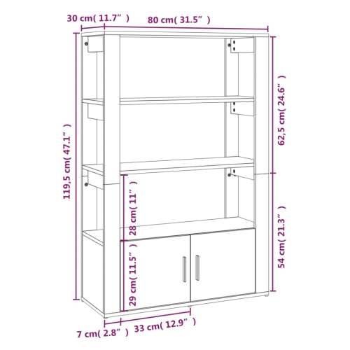 Komoda bijela 80 x 30 x 119,5 od konstruiranog drva Cijena