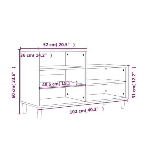 Ormarić za cipele boja betona 102x36x60 cm konstruirano drvo - Beton siva 1 Cijena