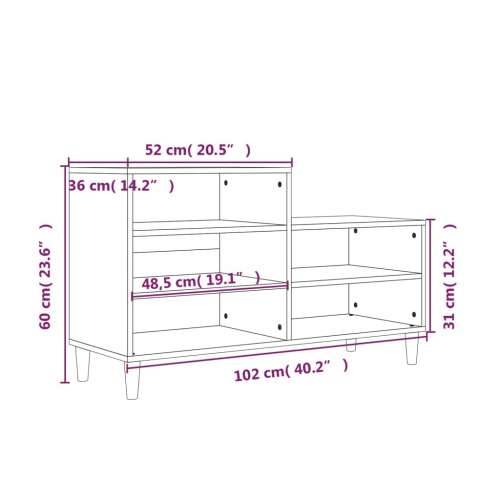 Ormarić za cipele boja hrasta 102x36x60 cm konstruirano drvo - Sivi hrast sonoma 1 Cijena