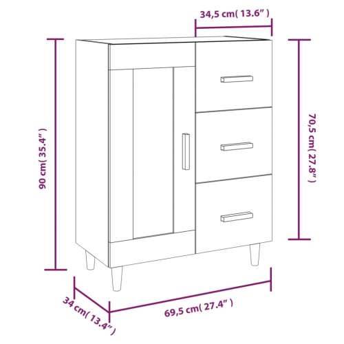 Komoda sjajna bijela 69,5x34x90 cm od konstruiranog drva - Visoko sjajno bijela 1 Cijena