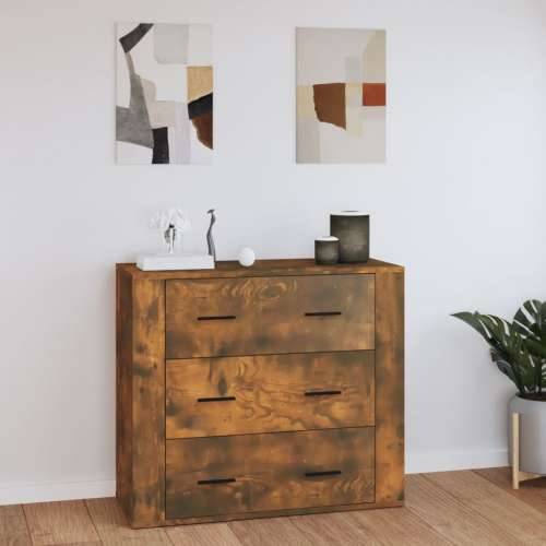 Komoda boja dimljenog hrasta 80x33x70 cm od konstruiranog drva - Dimljeni hrast 1 Cijena