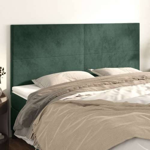 Uzglavlje 4 kom tamnozeleni 100x5x78/88 cm baršunasta - Tamnozelena 200 cm 1 Visoko Cijena
