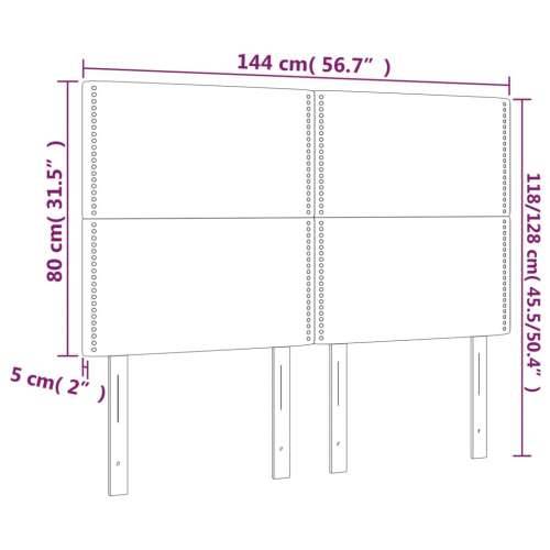 Uzglavlja 4 kom tamnosivi 72 x 5 x 78/88 cm baršunasta - Tamno siva 144 cm 1 Visoko Cijena