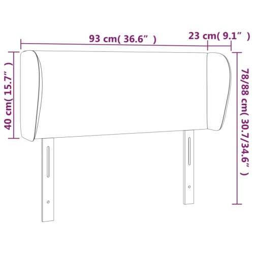 Uzglavlje s ušima crno 93x23x78/88 cm od umjetne kože - Crna 93 x 23 x 78/88 cm 1 Cijena